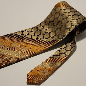 Veronelli Golden Yellow Geometric Patterned Tie 100% Polyester